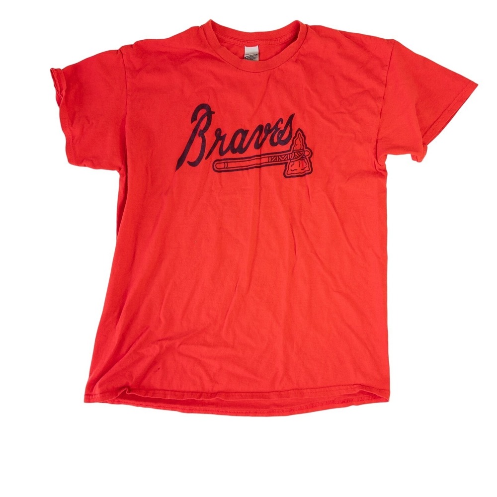 Atlanta Braves Shirt Mens Large Red MLB Baseball Gildan Graphic Tee